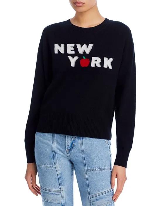 New York Apple Intarsia Crewneck Cashmere Sweater - 100% Exclusive