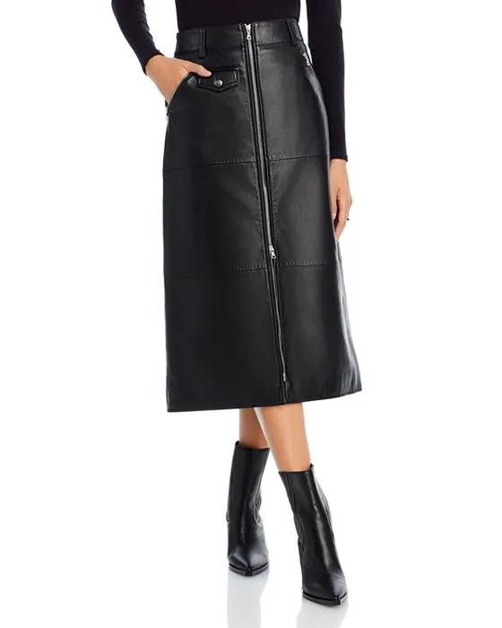 New York Lilia Leather Skirt