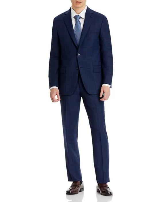 New York Regular Fit Blue Plaid Suit