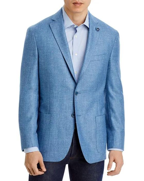 New York Textured Solid Regular Fit Sport Coat