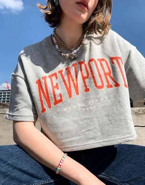 newport set printed t-shirt in gray