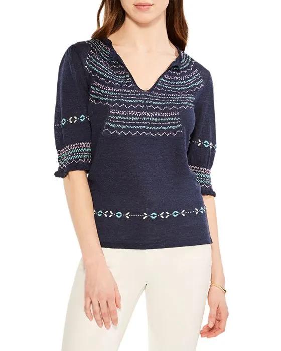 NIC+ZOE Petites Intarsia Stitches Sweater