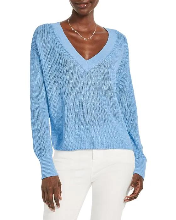 NIC+ZOE Petites Shorty V-Neck Summer Sweater
