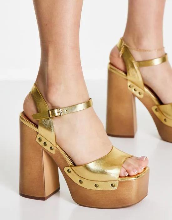 Nico high heel sandals in gold