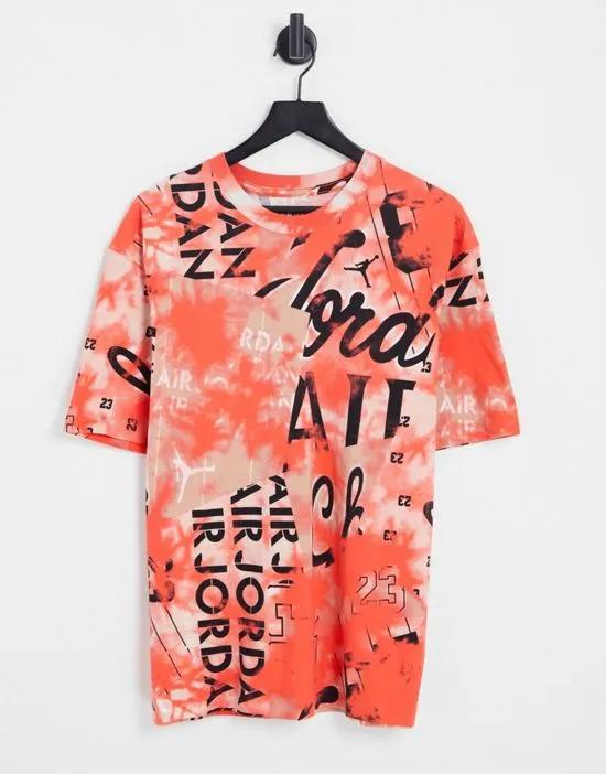 Nike  Heritage oversized all over print t-shirt in red