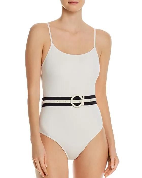 Nina Belted One Piece Swimsuit  