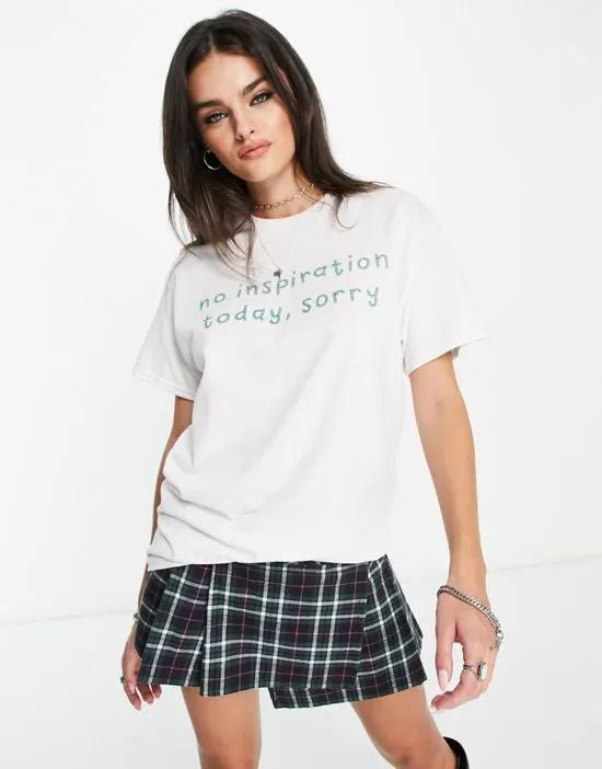no inspiration graphic oversized t-shirt in white