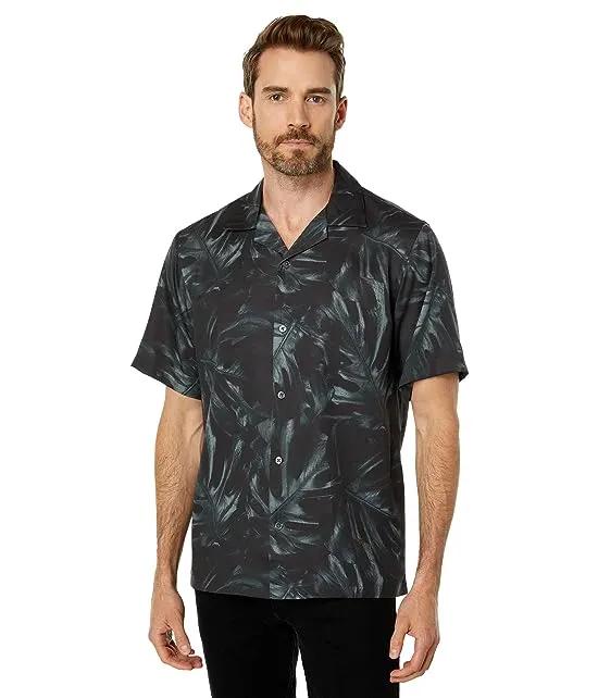 Noll Camp Collar Shirt in Bold Palm Print