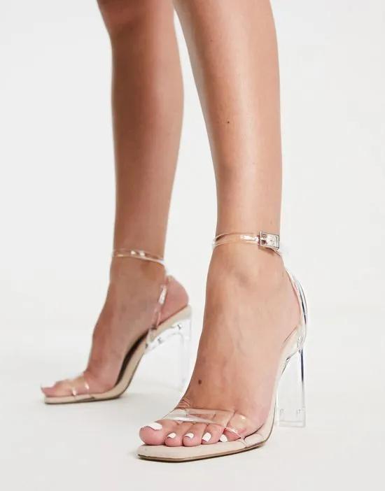 Norton clear barely there heeled sandals