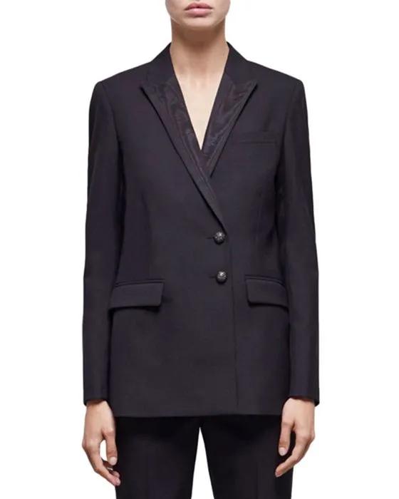 Notch Collar Double Breasted Jacket