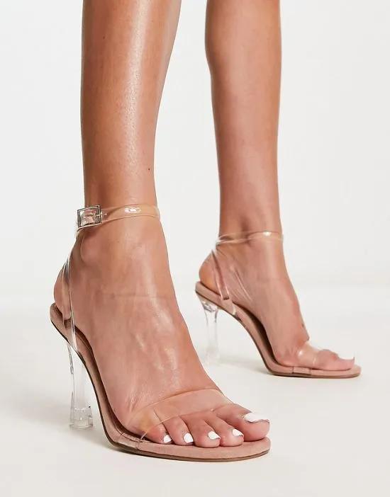 Notion barely there heeled sandals in clear