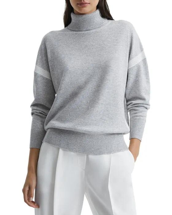 Nova Color Blocked Turtleneck Sweater
