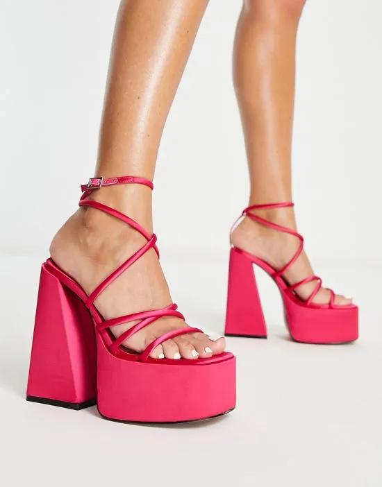 Nutcracker extreme platform heeled sandals in pink