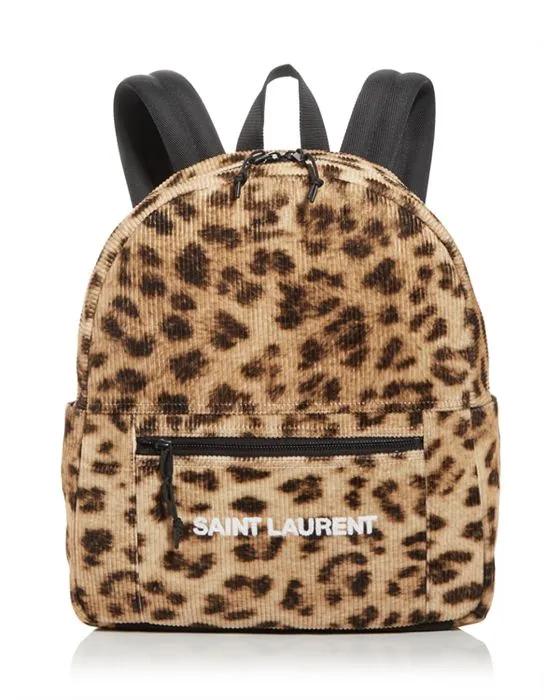 Nuxx Ribbed Leopard Print Velvet Backpack
