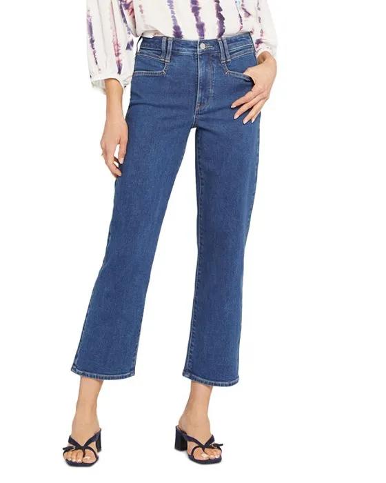 NYDJ Petite High Rise Cropped Straight Leg Jeans in Waterfall