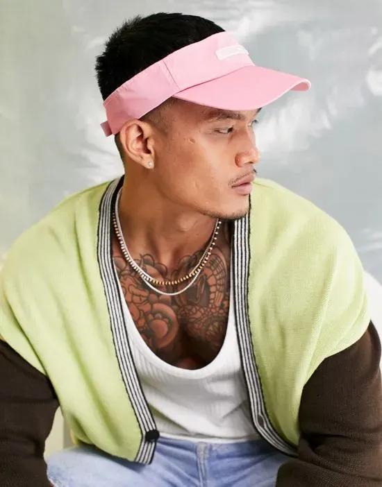 nylon visor in pink with rubber patch - LPINK