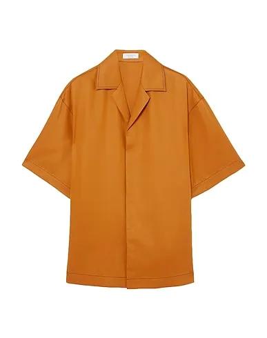Ocher Cotton twill Solid color shirts & blouses