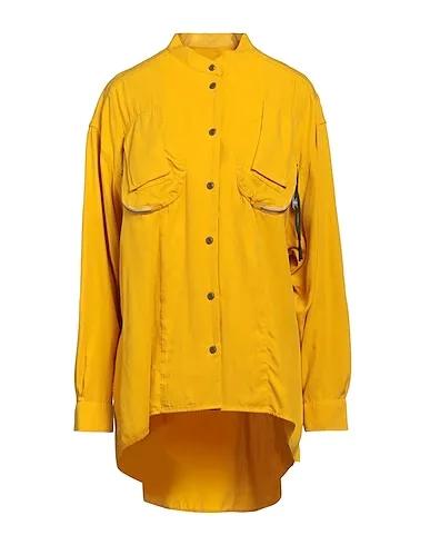 Ocher Cotton twill Solid color shirts & blouses