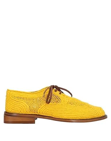 Ocher Knitted Laced shoes