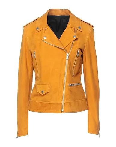 Ocher Leather Biker jacket