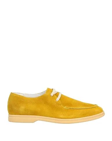 Ocher Leather Laced shoes