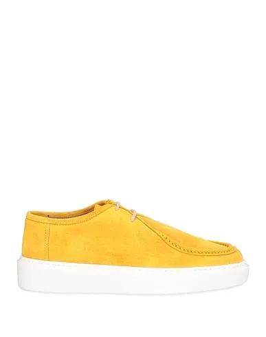 Ocher Leather Laced shoes