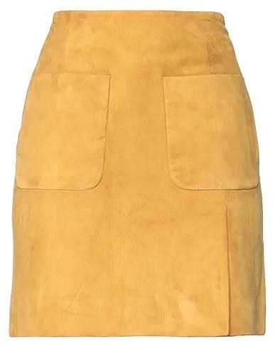 Ocher Leather Mini skirt