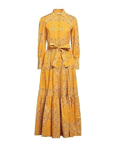 Ocher Plain weave Long dress