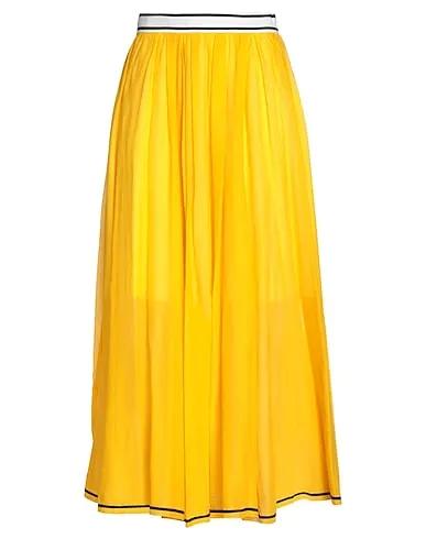 Ocher Plain weave Maxi Skirts