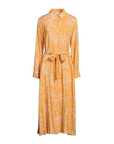 Ocher Plain weave Midi dress