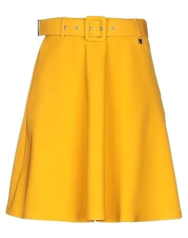 Ocher Plain weave Midi skirt