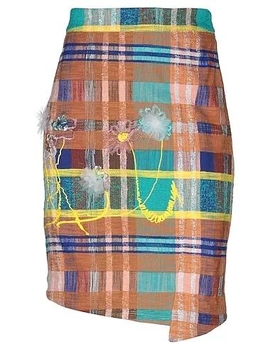 Ocher Plain weave Midi skirt