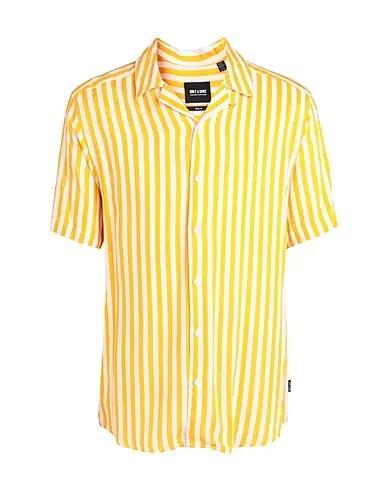Ocher Plain weave Striped shirt