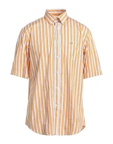 Ocher Plain weave Striped shirt
