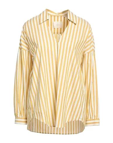 Ocher Plain weave Striped shirt