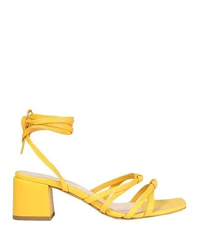 Ocher Sandals LEATHER SQUARE TOE LACE-UP SANDAL
