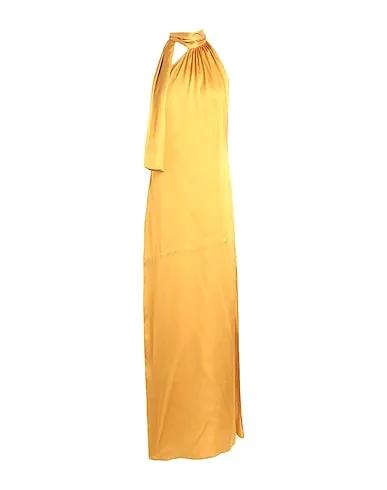 Ocher Satin Long dress