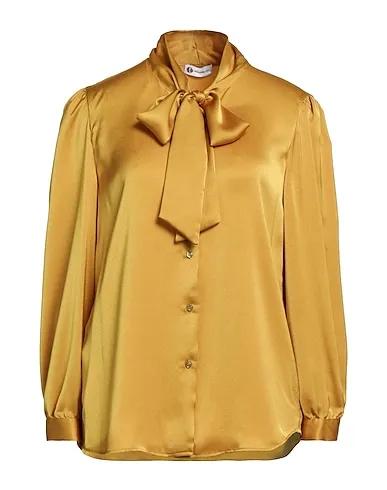 Ocher Satin Shirts & blouses with bow