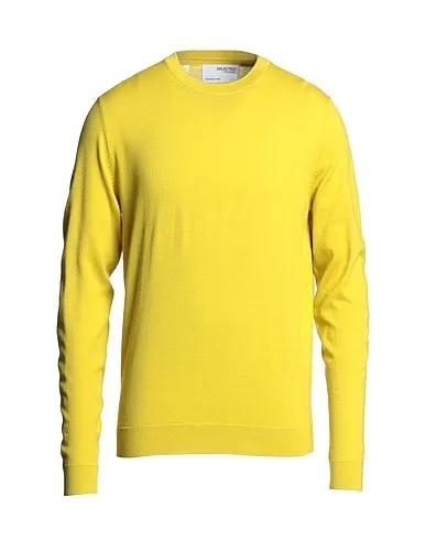 Ocher Sweater SLHTOWN MERINO COOLMAX KNIT CREW B COLL