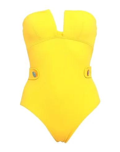 Ocher Synthetic fabric One-piece swimsuits