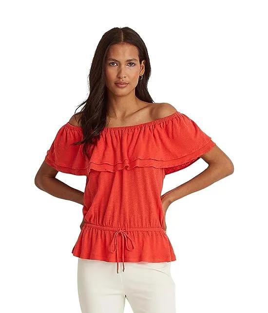Off-the-Shoulder Jersey Blouse
