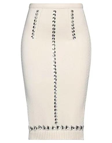 Off white Boiled wool Midi skirt
