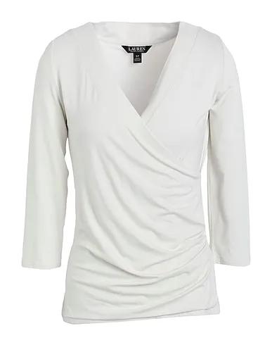 Off white Jersey T-shirt WRAP-STYLE JERSEY TOP