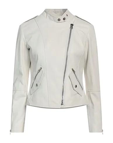 Off white Leather Biker jacket
