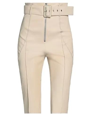 Off white Leather Cropped pants & culottes