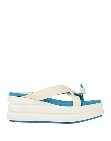Off white Leather Flip flops