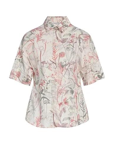 Off white Plain weave Floral shirts & blouses