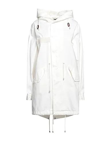 Off white Plain weave Full-length jacket