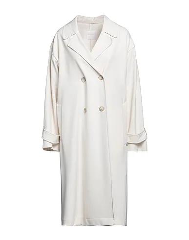 Off white Plain weave Full-length jacket