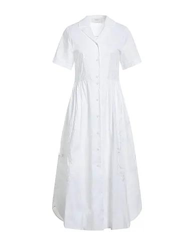 Off white Plain weave Long dress